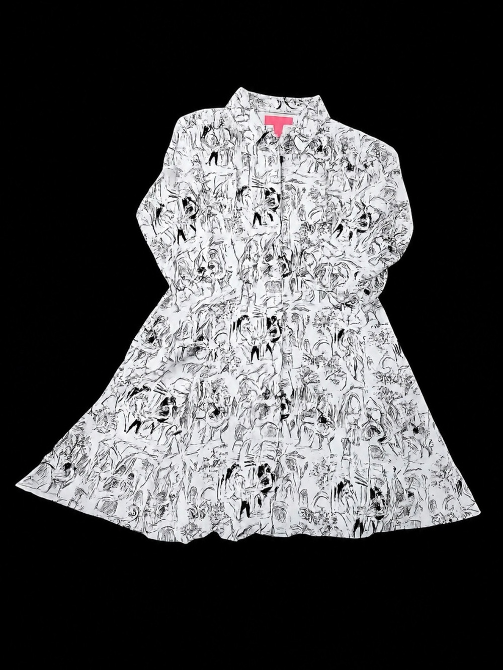 Isaac Mizrahi New York Linen Blend Shirt Dress - Toile Print